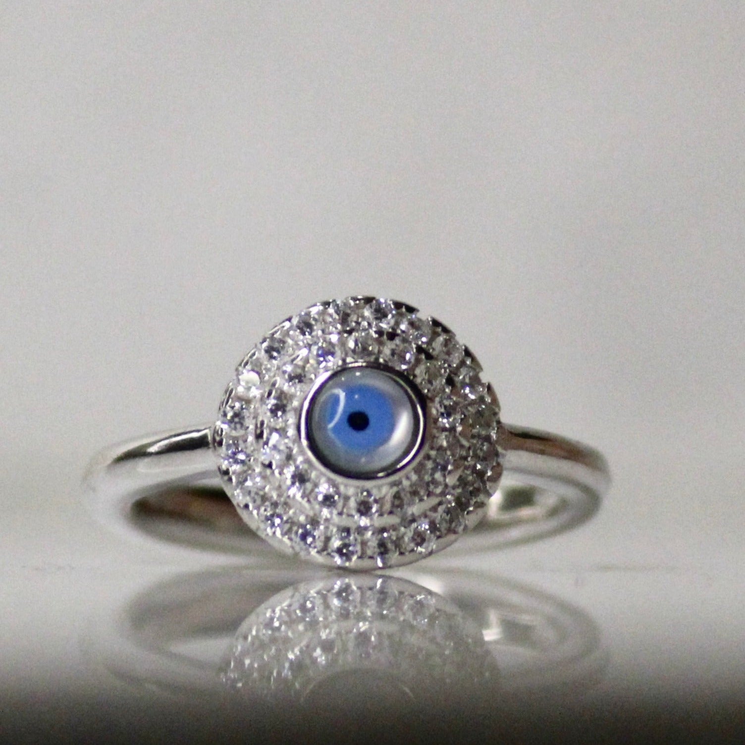 Buy Sterling Silver Simple Eye Ring, Silver Ring, Evil Eye Ring, Protector  Ring Online in India - Etsy
